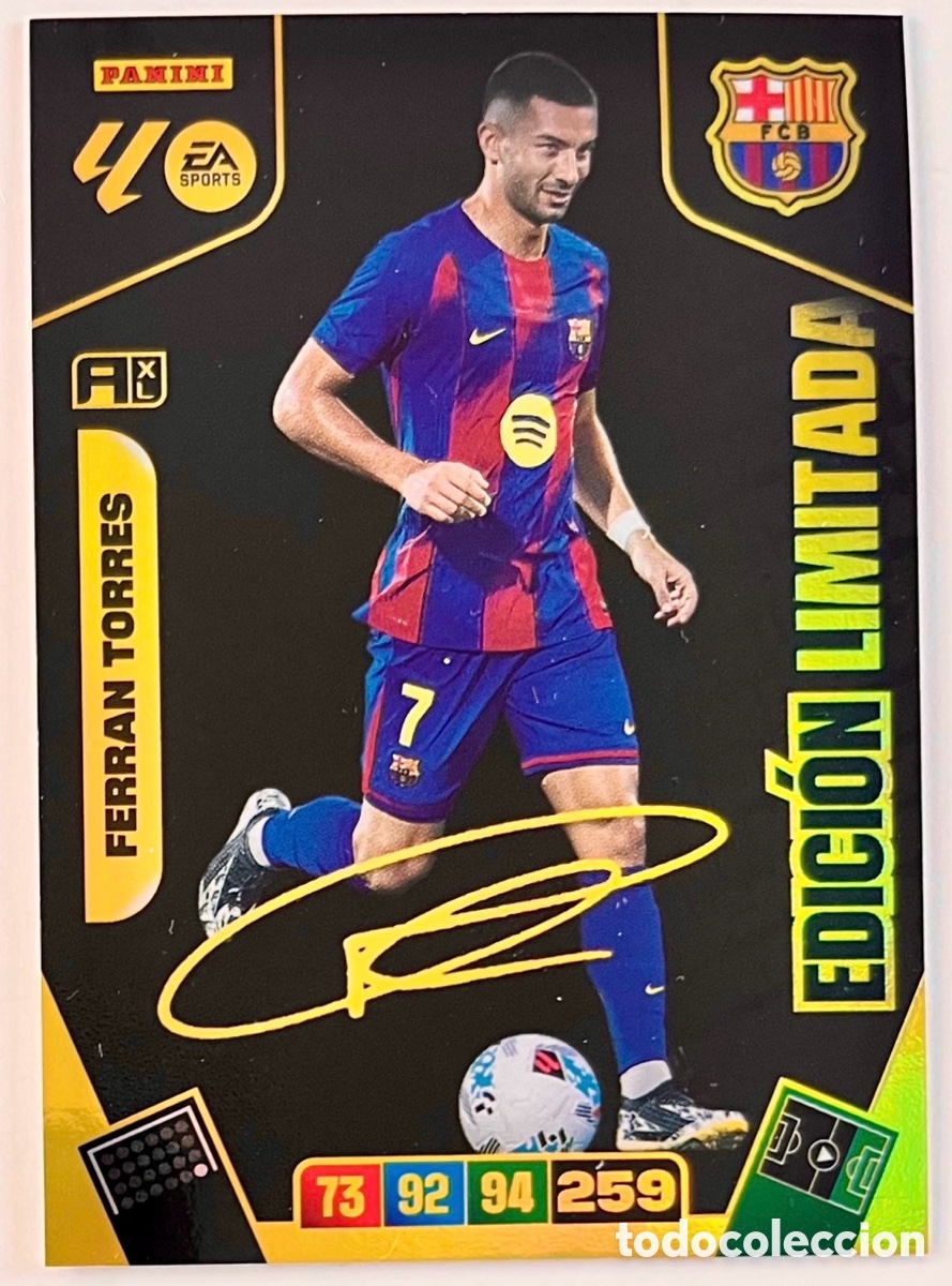 Cromos de F&uacute;tbol: FERRAN TORRES FIRMADA EDICI&Oacute;N LIMITADA PREMIUM ADRENALYN 25 26 2025 2026