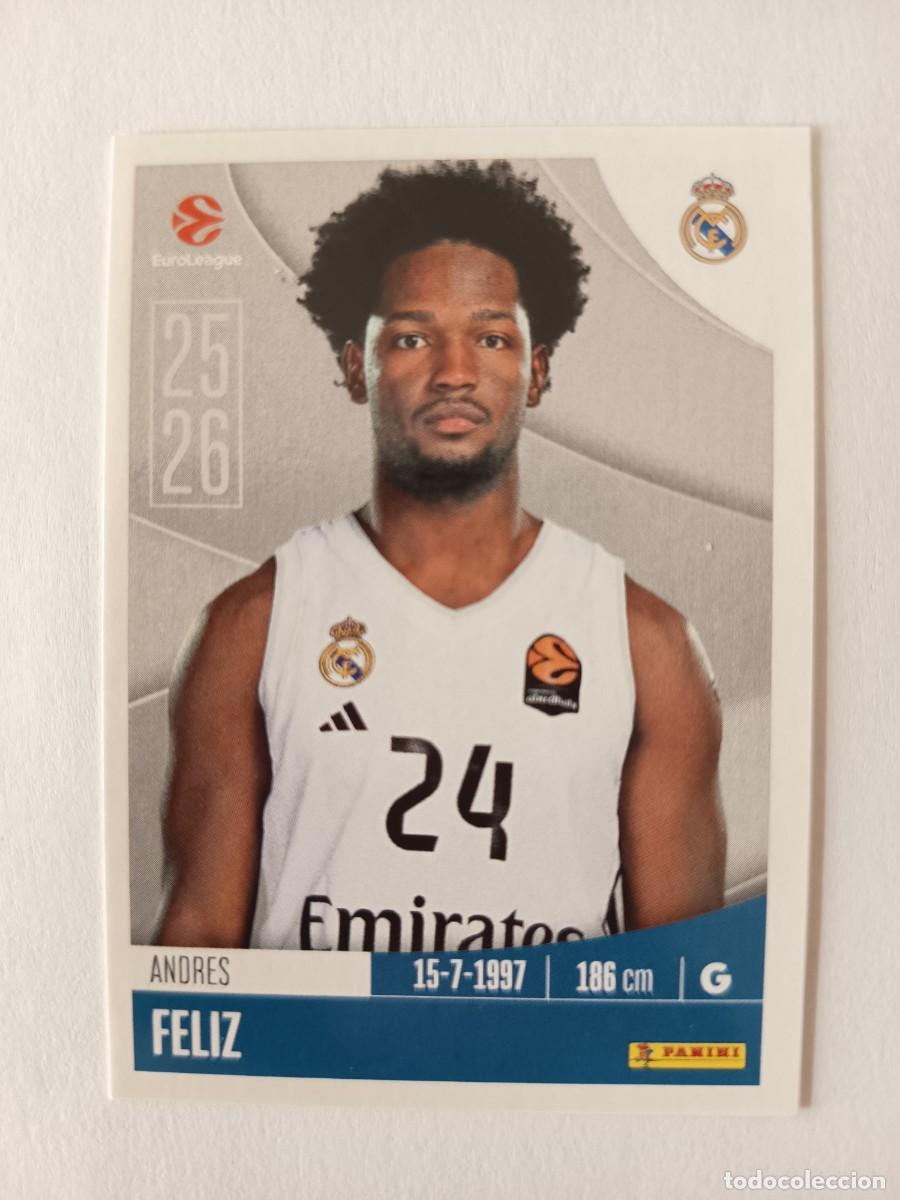 Cartes &agrave; collectionner de Football: CROMO 321 ANDR&Eacute;S FELIZ REAL MADRID - EUROLEAGUE 2025 2026 25 26 PANINI EUROLIGA BALONCESTO