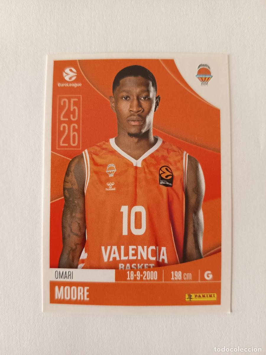 Cromos de F&uacute;tbol: CROMO 340 OMARI MOORE VALENCIA BASKET - EUROLEAGUE 2025 2026 25 26 PANINI EUROLIGA BALONCESTO