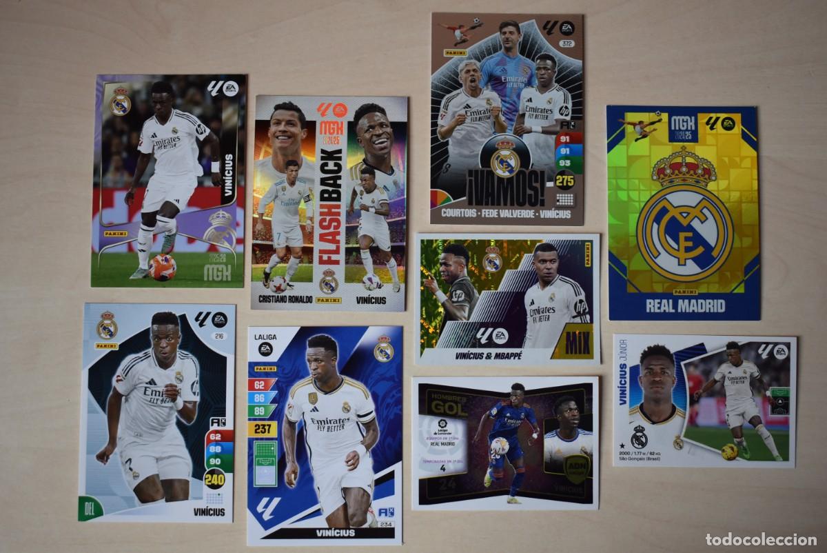 Cromos de F&uacute;tbol: Lote 9 cromos Real Madrid. Megacracks. Adernalyn. Vinicius. Panini. En buen estado