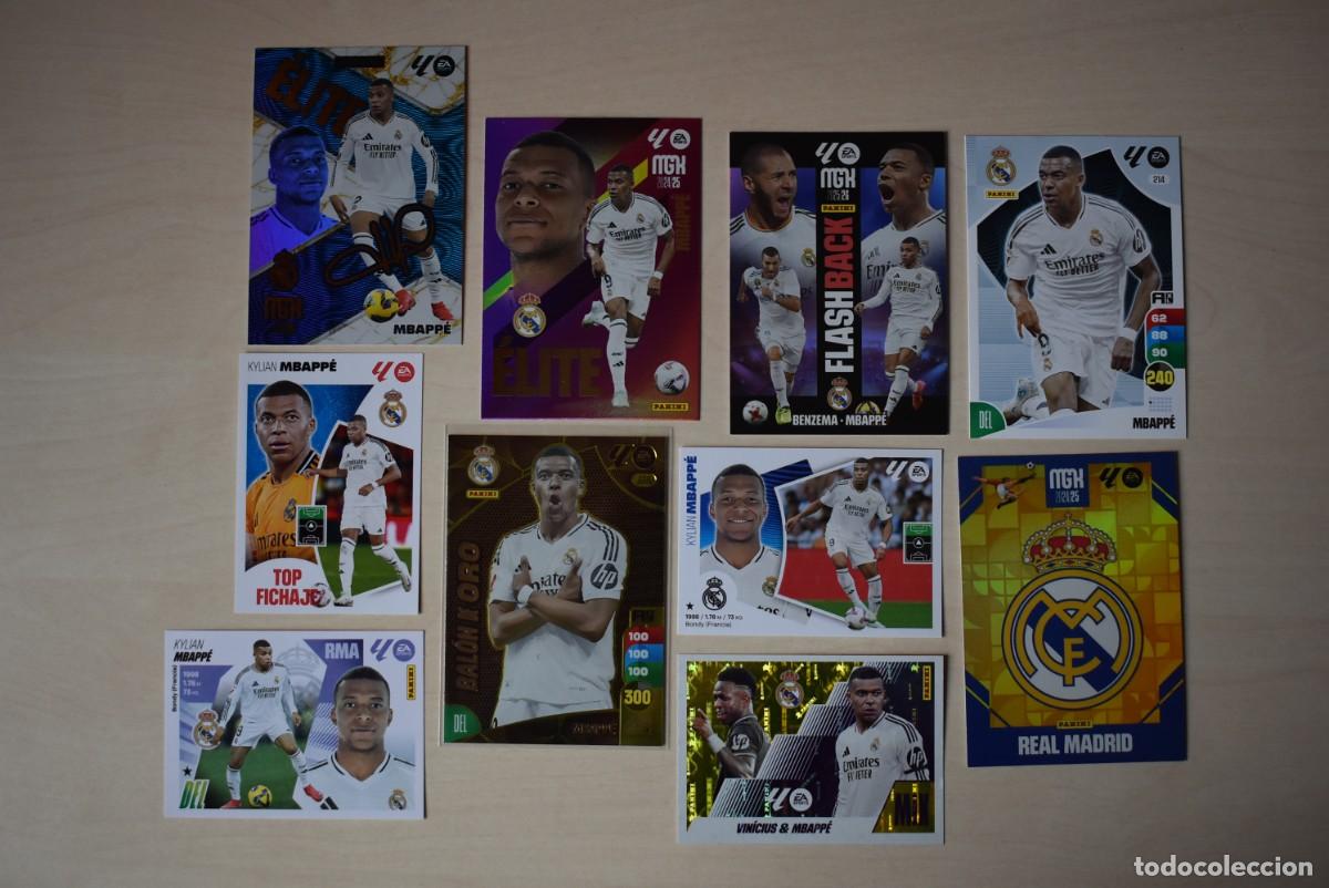 Cromos de F&uacute;tbol: Lote 10 cromos Real Madrid. Megacracks. Adernalyn. Mbapp&eacute;. Bal&oacute;n de Oro. &Eacute;lite. Panini. Buen estado