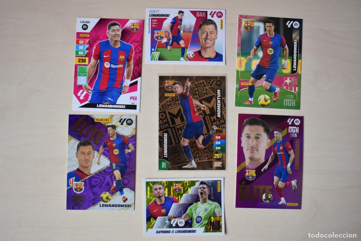 Cromos de F&uacute;tbol: Lote 7 cromos Barcelona. Megacracks. Adernalyn. Lewandowski. Momentum. Panini. Buen estado