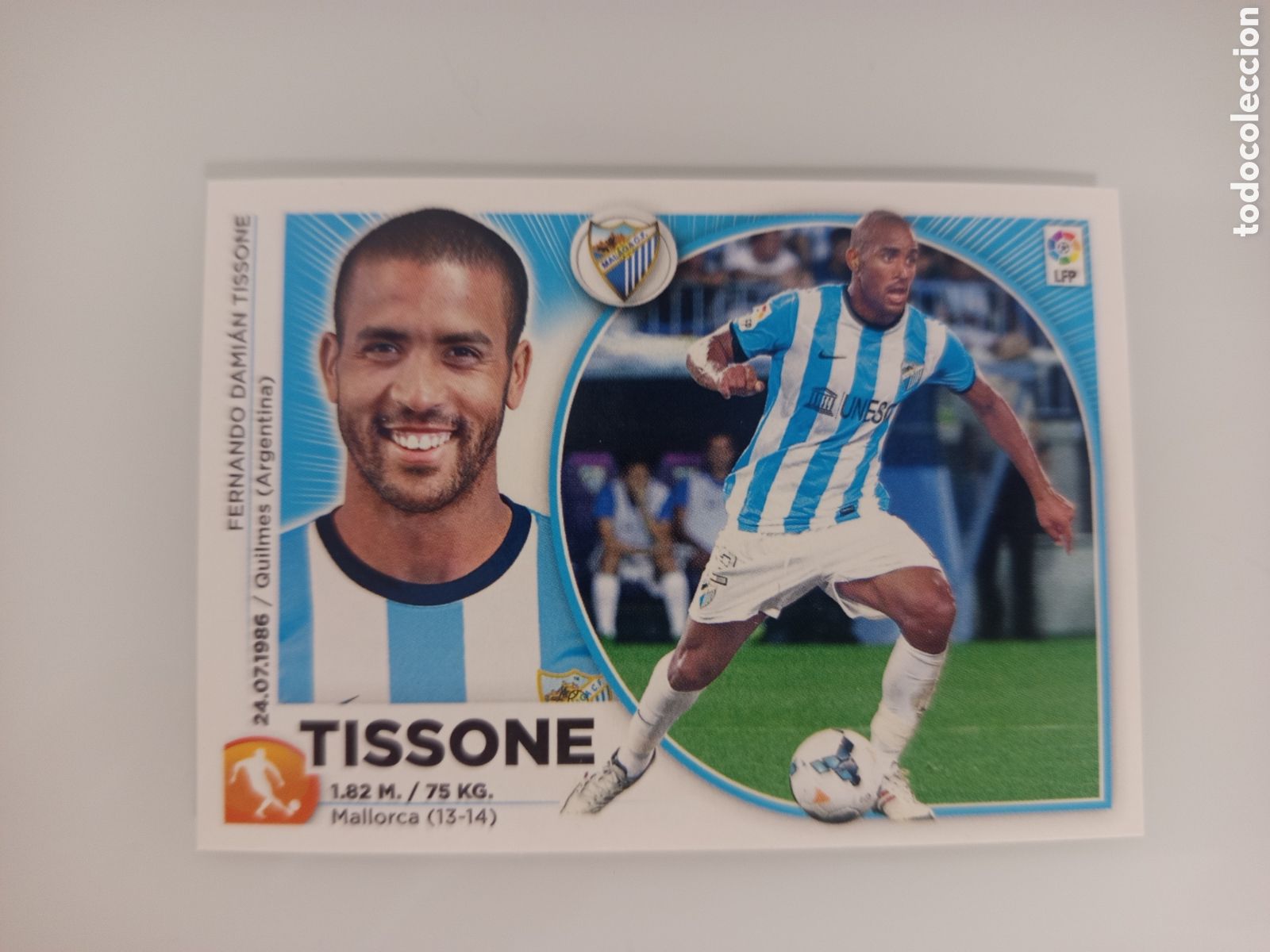 Football Stickers: ❇️ CROMO ⚽ TISSONE M&Aacute;LAGA 14 15 2014 2015 ESTE PANINI SIN PEGAR ❇️