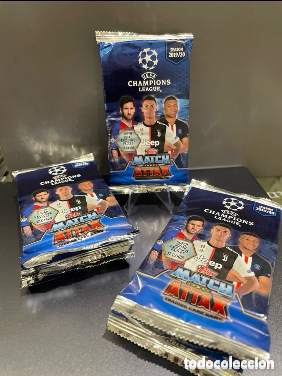 Cromos de F&uacute;tbol: Lote 10 Sobres 17 cards exclusivo Super Squad Match Attax 2019-20 Topps