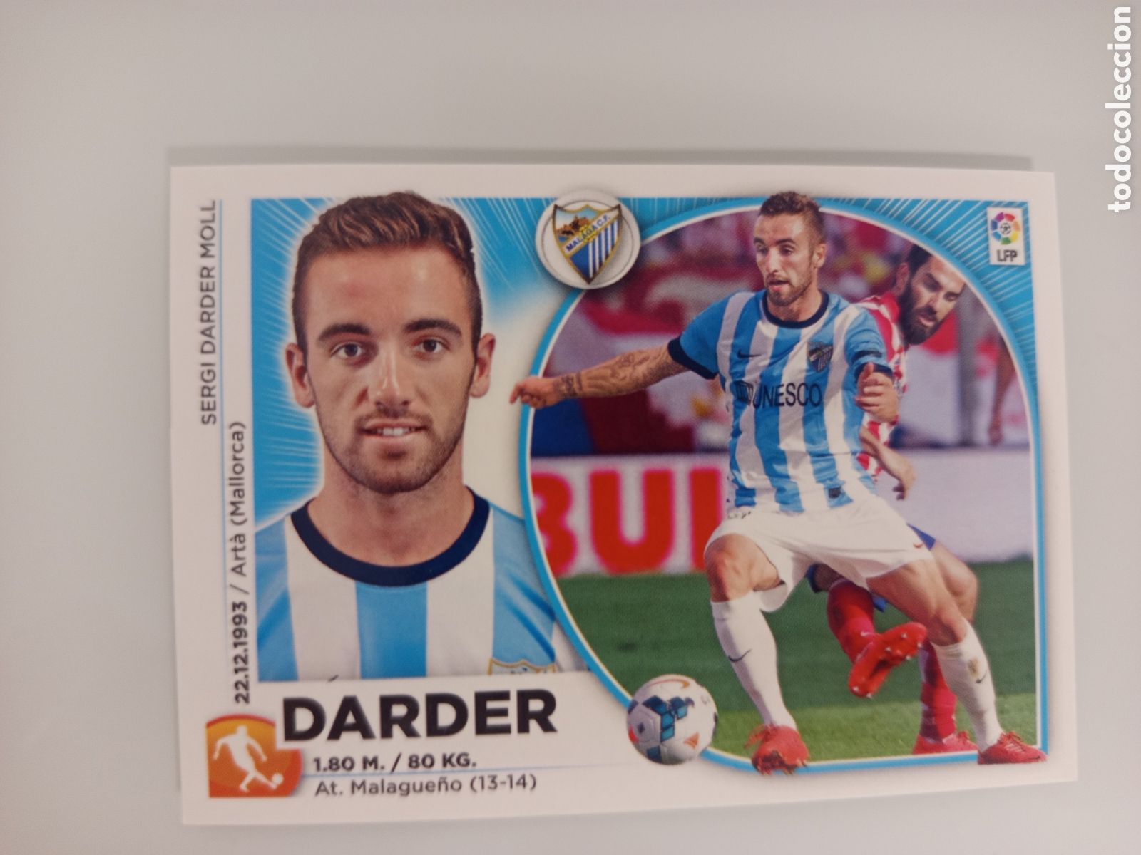 Cromos de F&uacute;tbol: ❇️ CROMO ⚽ DARDER M&Aacute;LAGA 14 15 2014 2015 ESTE PANINI SIN PEGAR ❇️