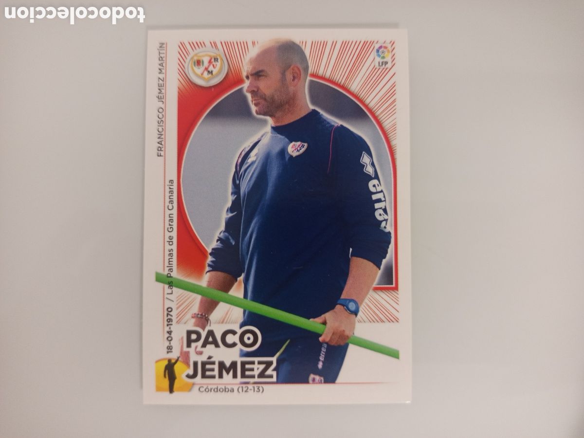 Cromos de F&uacute;tbol: ❇️ CROMO ⚽ PACO JEMEZ ENTRENADOR RAYO VALLECANO 14 15 2014 2015 ESTE PANINI SIN PEGAR ❇️
