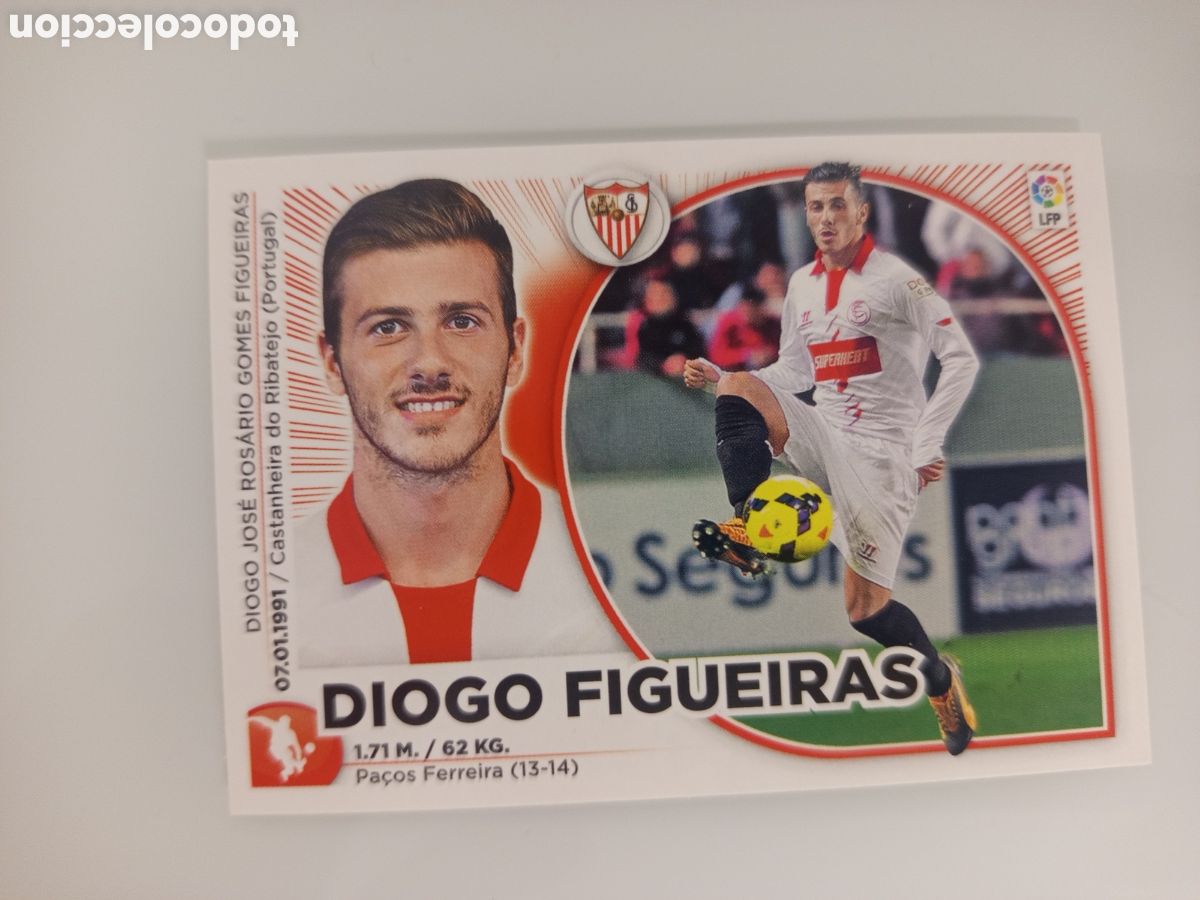 Cromos de F&uacute;tbol: ❇️ CROMO ⚽ DIOGO FIGUEIRAS SEVILLA 14 15 2014 2015 ESTE PANINI SIN PEGAR ❇️