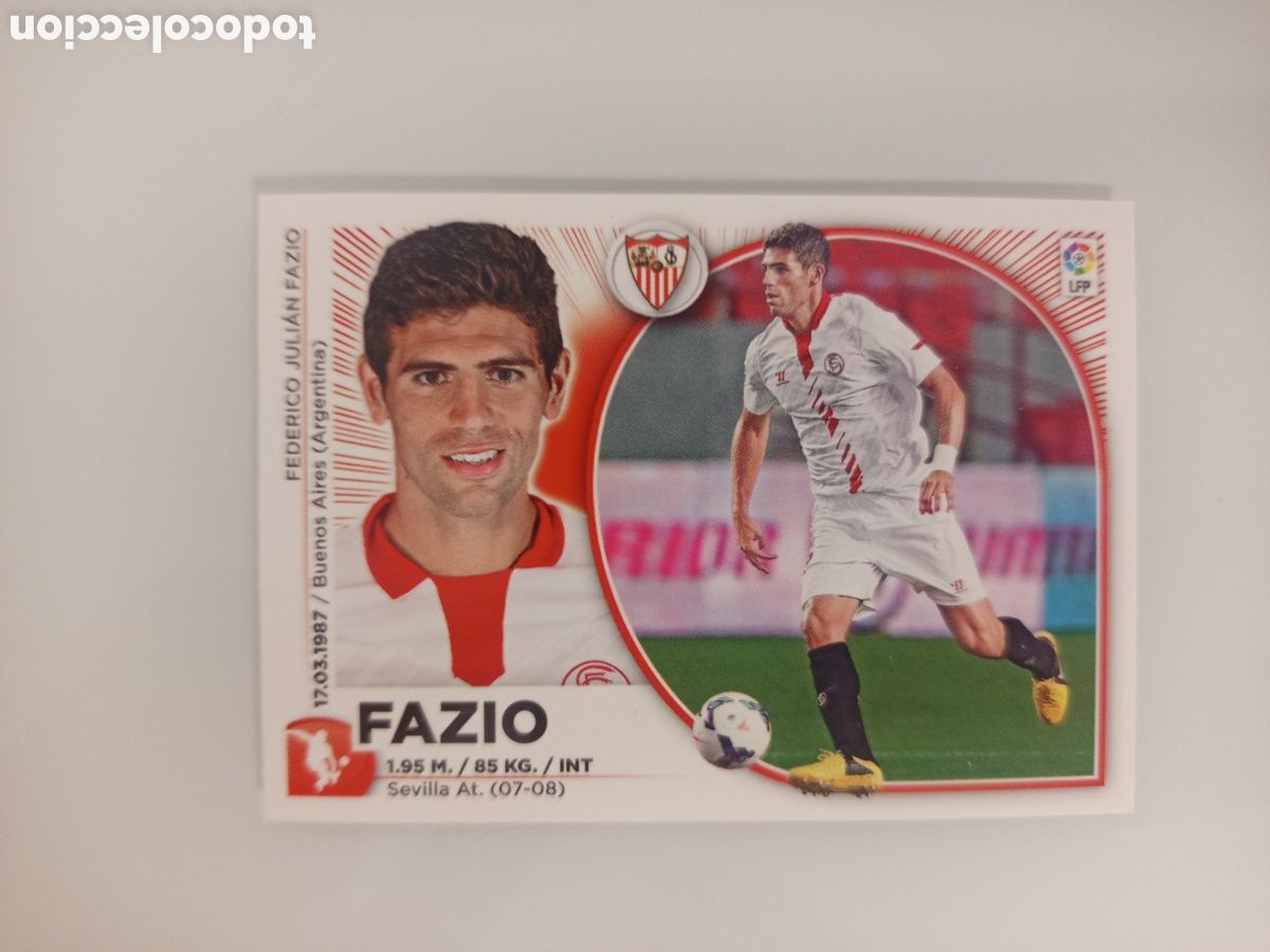 Cromos de F&uacute;tbol: ❇️ CROMO ⚽ FAZIO SEVILLA 14 15 2014 2015 ESTE PANINI SIN PEGAR ❇️