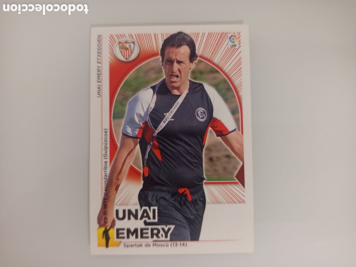 Cromos de F&uacute;tbol: ❇️ CROMO ⚽ UNAI EMERY ENTRENADOR SEVILLA 14 15 2014 2015 ESTE PANINI SIN PEGAR ❇️