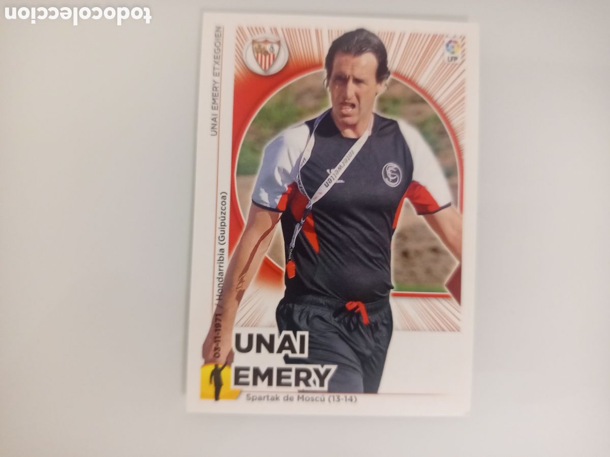 Cromos de F&uacute;tbol: ❇️ CROMO ⚽ UNAI EMERY ENTRENADOR SEVILLA 14 15 2014 2015 ESTE PANINI SIN PEGAR ❇️