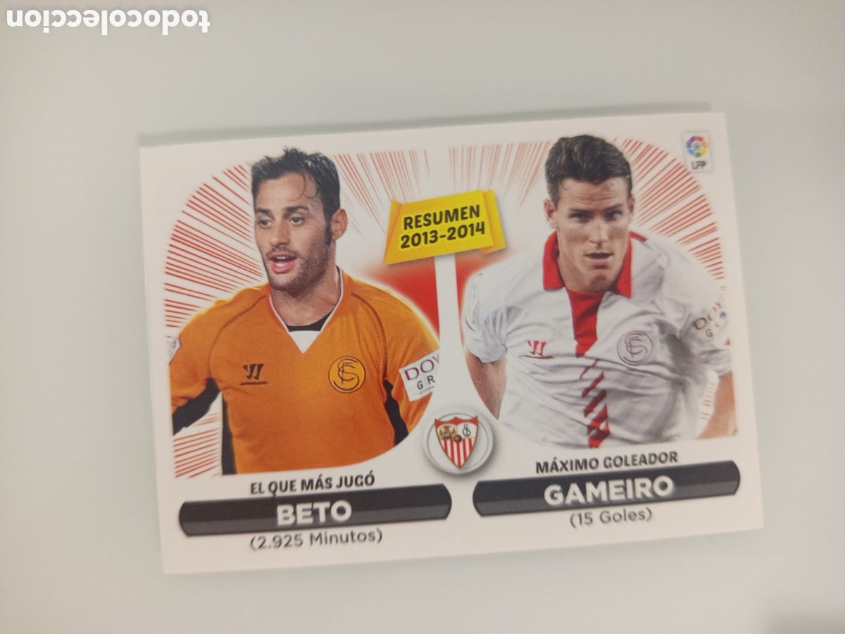 Cromos de F&uacute;tbol: ❇️ CROMO ⚽ BETO GAMEIRO RESUMEN 2013 2014 SEVILLA 14 15 2014 2015 ESTE PANINI SIN PEGAR ❇️