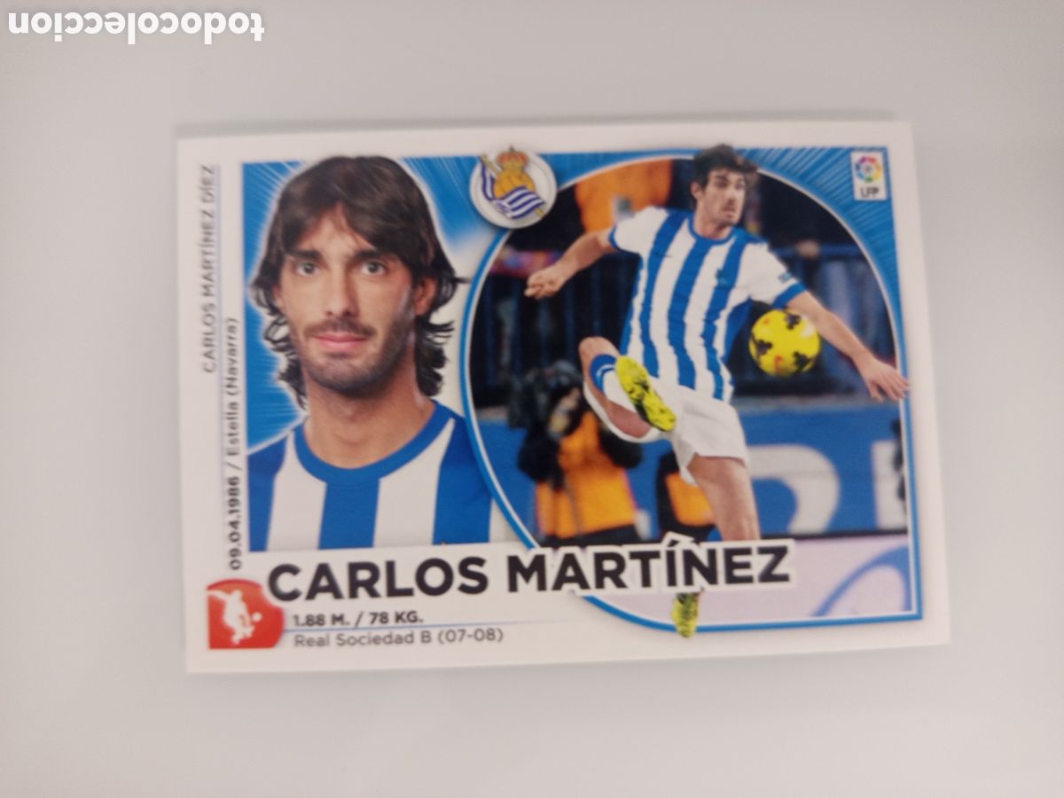 Cromos de F&uacute;tbol: ❇️ CROMO ⚽ CARLOS MART&Iacute;NEZ REAL SOCIEDAD 14 15 2014 2015 ESTE PANINI SIN PEGAR ❇️