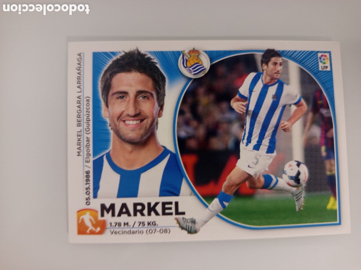 Cromos de F&uacute;tbol: ❇️ CROMO ⚽ MARKEL REAL SOCIEDAD 14 15 2014 2015 ESTE PANINI SIN PEGAR ❇️