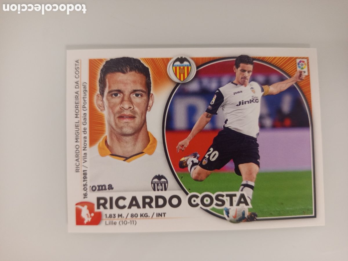 Cromos de F&uacute;tbol: ❇️ CROMO ⚽ RICARDO COSTA VALENCIA 14 15 2014 2015 ESTE PANINI SIN PEGAR ❇️