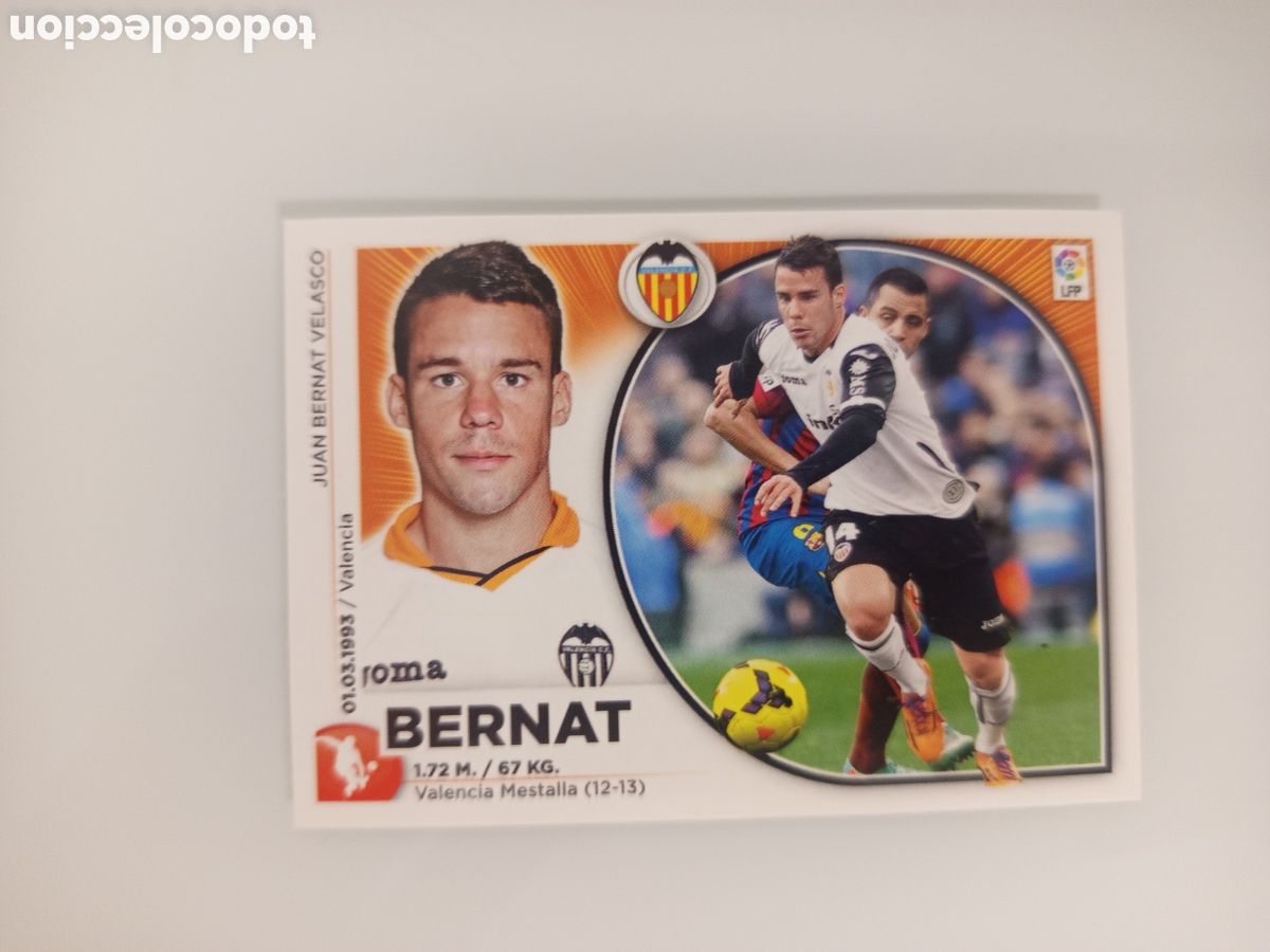 Cromos de F&uacute;tbol: ❇️ CROMO ⚽ BERNAT VALENCIA 14 15 2014 2015 ESTE PANINI SIN PEGAR ❇️