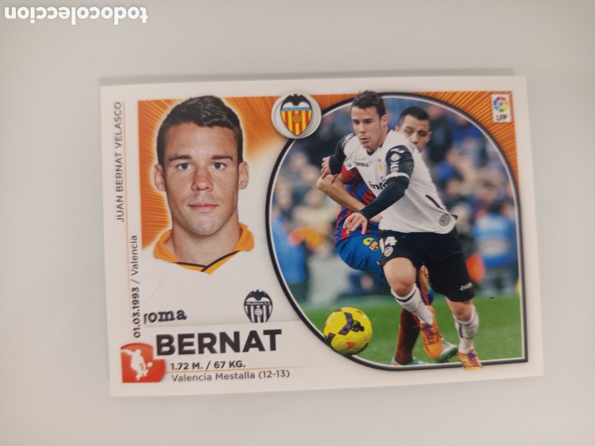 Cromos de F&uacute;tbol: ❇️ CROMO ⚽ BERNAT VALENCIA 14 15 2014 2015 ESTE PANINI SIN PEGAR ❇️