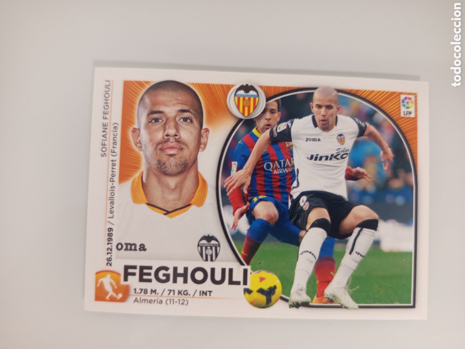 Cromos de F&uacute;tbol: ❇️ CROMO ⚽ FEGHOULI VALENCIA 14 15 2014 2015 ESTE PANINI SIN PEGAR ❇️