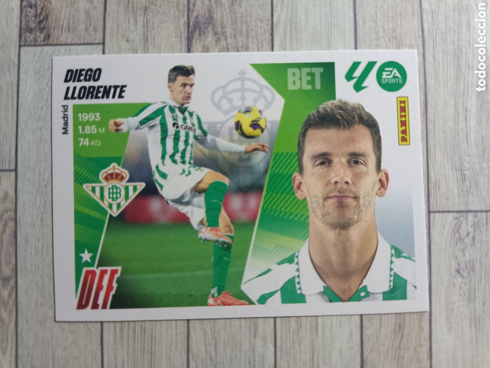 Cromos de F&uacute;tbol: 8 DIEGO LLORENTE REAL BETIS LIGA ESTE 2025 2026 PANINI 25 26 SIN PEGAR