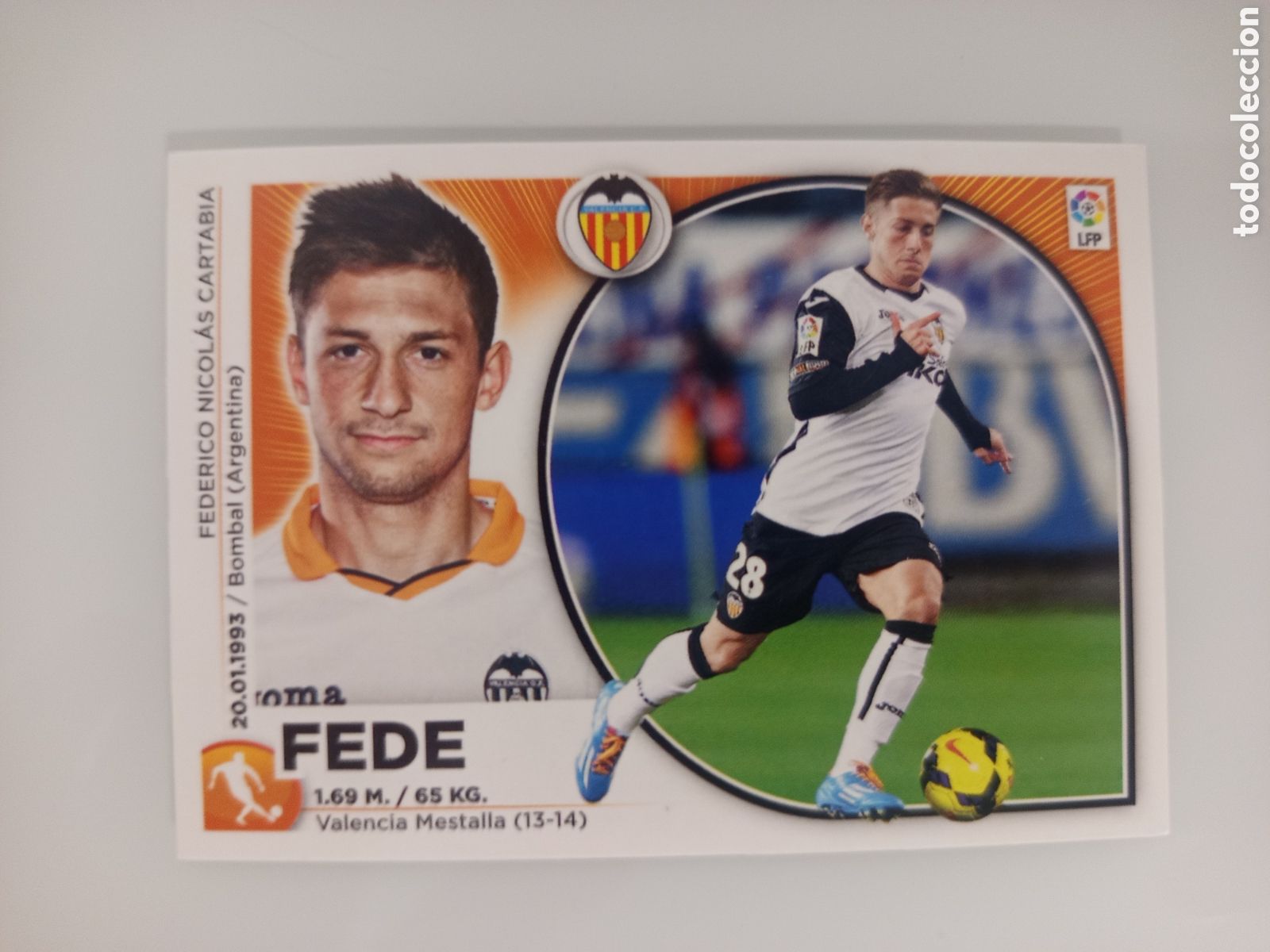Cromos de F&uacute;tbol: ❇️ CROMO ⚽ FEDE VALENCIA 14 15 2014 2015 ESTE PANINI SIN PEGAR ❇️