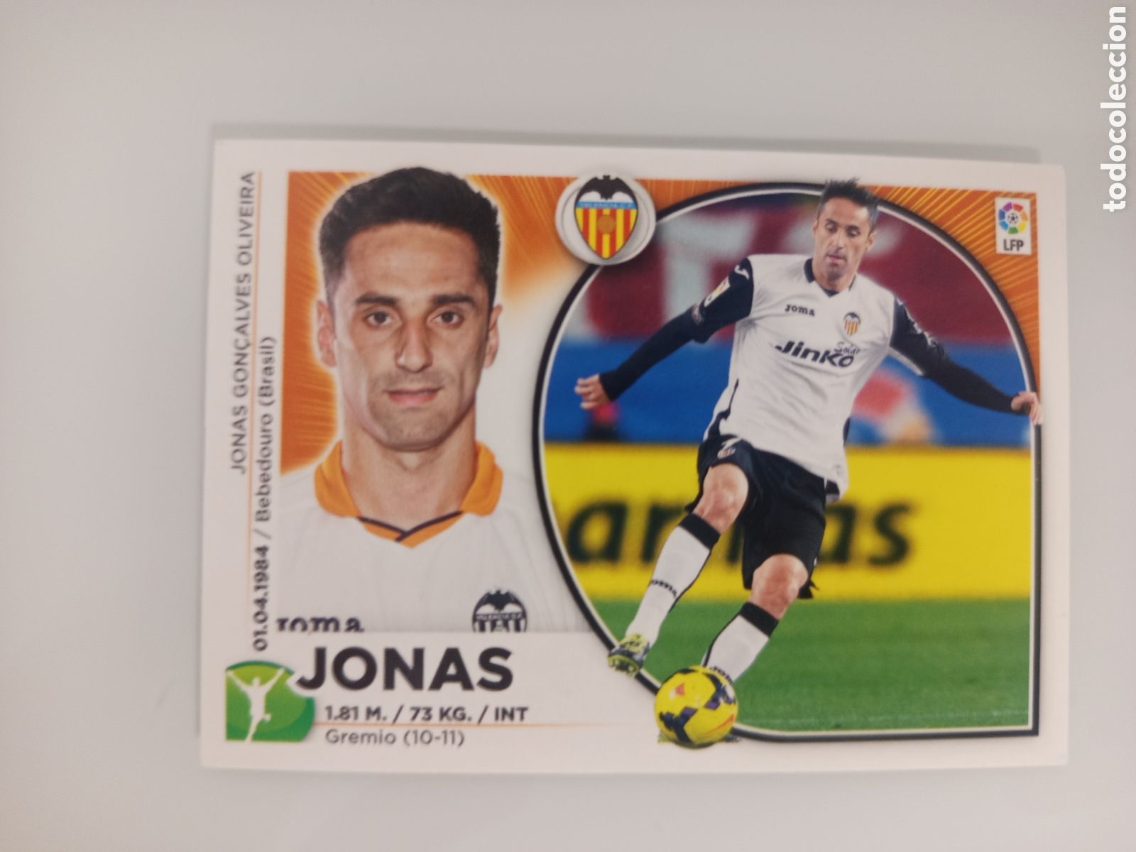 Cromos de F&uacute;tbol: ❇️ CROMO ⚽ JONAS VALENCIA 14 15 2014 2015 ESTE PANINI SIN PEGAR ❇️