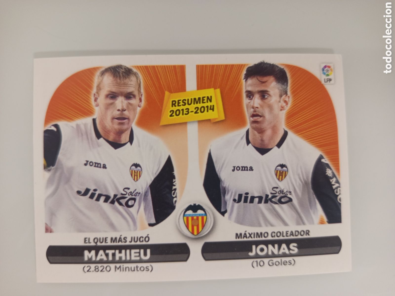 Cromos de F&uacute;tbol: ❇️ CROMO ⚽ MATHIEU JONAS VALENCIA RESUMEN 2013 2014 14 15 2014 2015 ESTE PANINI SIN PEGAR ❇️