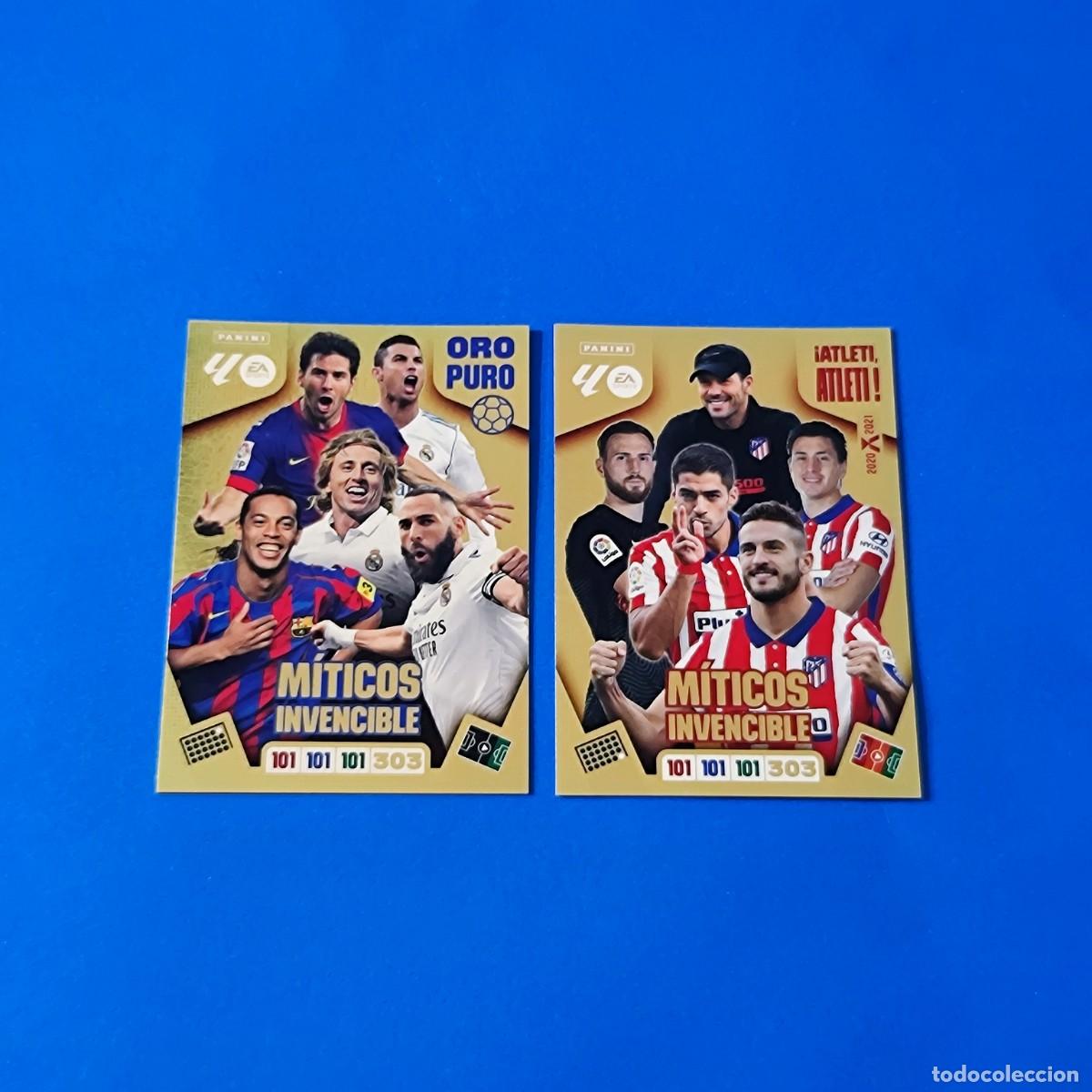 Cromos de F&uacute;tbol: Adrenalyn 2025 2026 / 25 26 M&iacute;ticos Invencible &iexcl;Atleti, Atleti! - Oro puro Messi Cristiano Ronaldo