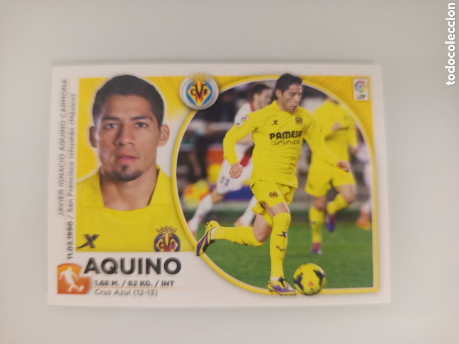 Cromos de F&uacute;tbol: ❇️ CROMO ⚽ AQUINO VILLARREAL 14 15 2014 2015 ESTE PANINI SIN PEGAR ❇️