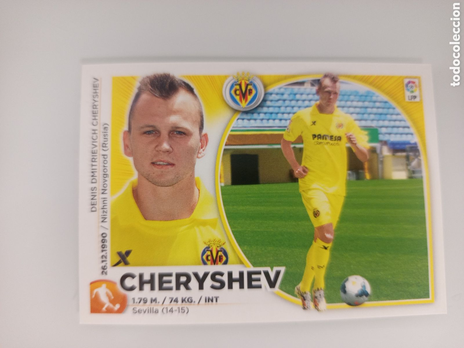 Cromos de F&uacute;tbol: ❇️ CROMO ⚽ CHERYSHEV VILLARREAL 14 15 2014 2015 ESTE PANINI SIN PEGAR ❇️