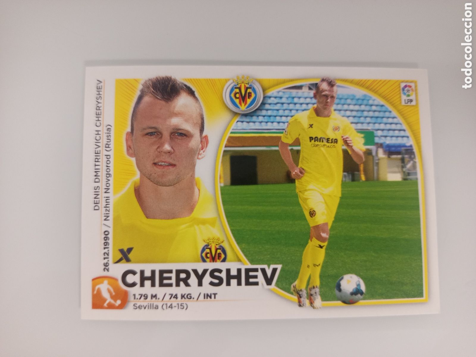Cromos de F&uacute;tbol: ❇️ CROMO ⚽ CHERYSHEV VILLARREAL 14 15 2014 2015 ESTE PANINI SIN PEGAR ❇️