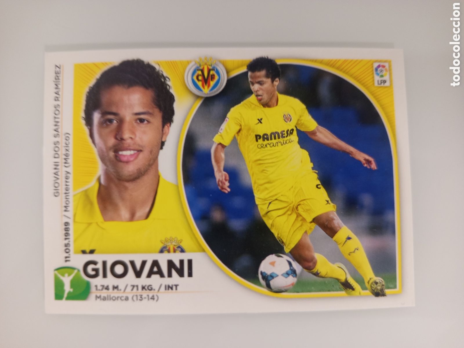 Cromos de F&uacute;tbol: ❇️ CROMO ⚽ GIOVANI VILLARREAL 14 15 2014 2015 ESTE PANINI SIN PEGAR ❇️