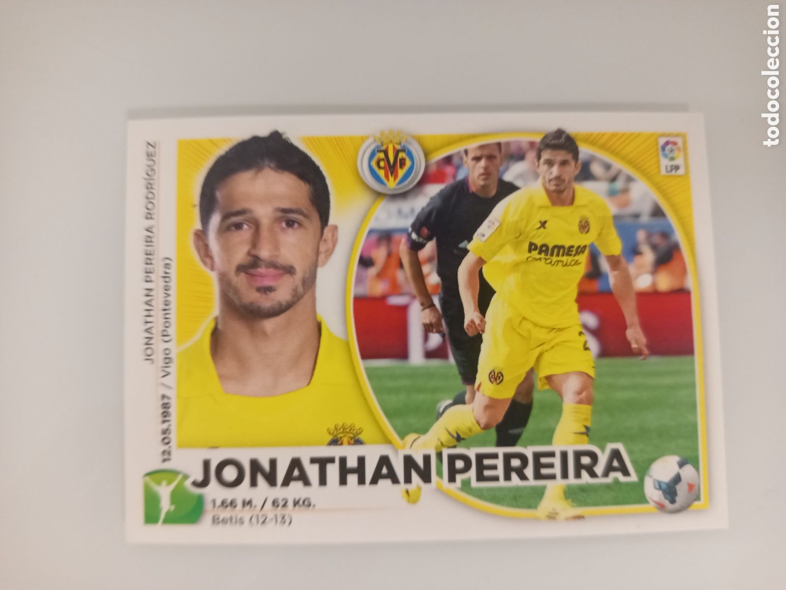 Cromos de F&uacute;tbol: ❇️ CROMO ⚽ JONATHAN PEREIRA VILLARREAL 14 15 2014 2015 ESTE PANINI SIN PEGAR ❇️