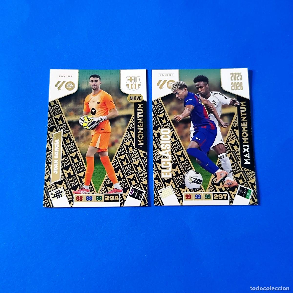 Cromos de F&uacute;tbol: Adrenalyn 2025 2026 / 25 26 Momentum Joan Garc&iacute;a Barcelona Maxi Momentum El Cl&aacute;sico Yamal Vinicius