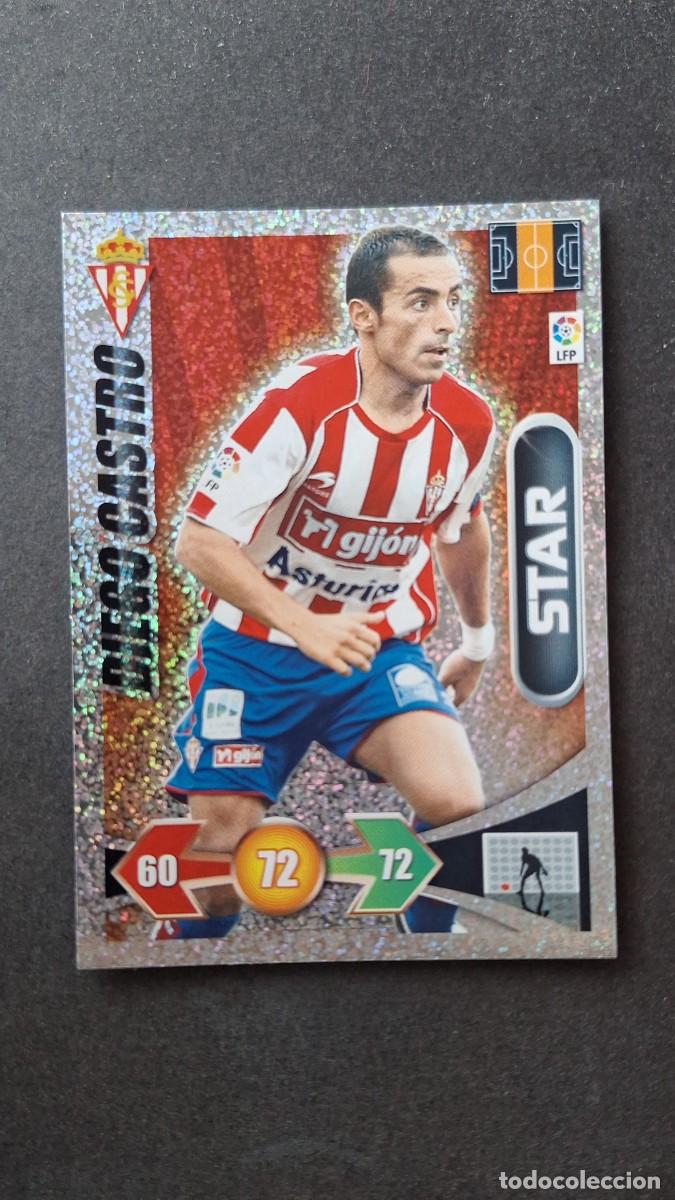 Cromos de F&uacute;tbol: L3 DIEGO CASTRO SPORTING DE GIJON STAR BRILLANTINA GRUESA ADRENALYN XL LIGA 2009 2010 09 10 PANINI