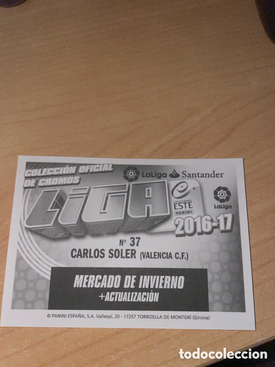 Cromos de f&uacute;tbol: Carlos soler 2016-2017 rookie - Foto 2