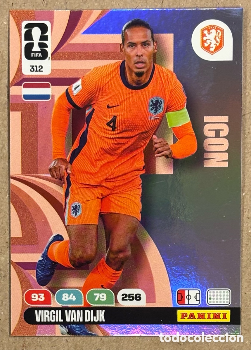 Cromos de F&uacute;tbol: VIRGIL VAN DIJK (HOLANDA). CARTA ICON PANINI ADRENALYN XL FIFA WORLD CUP 2026. #312.