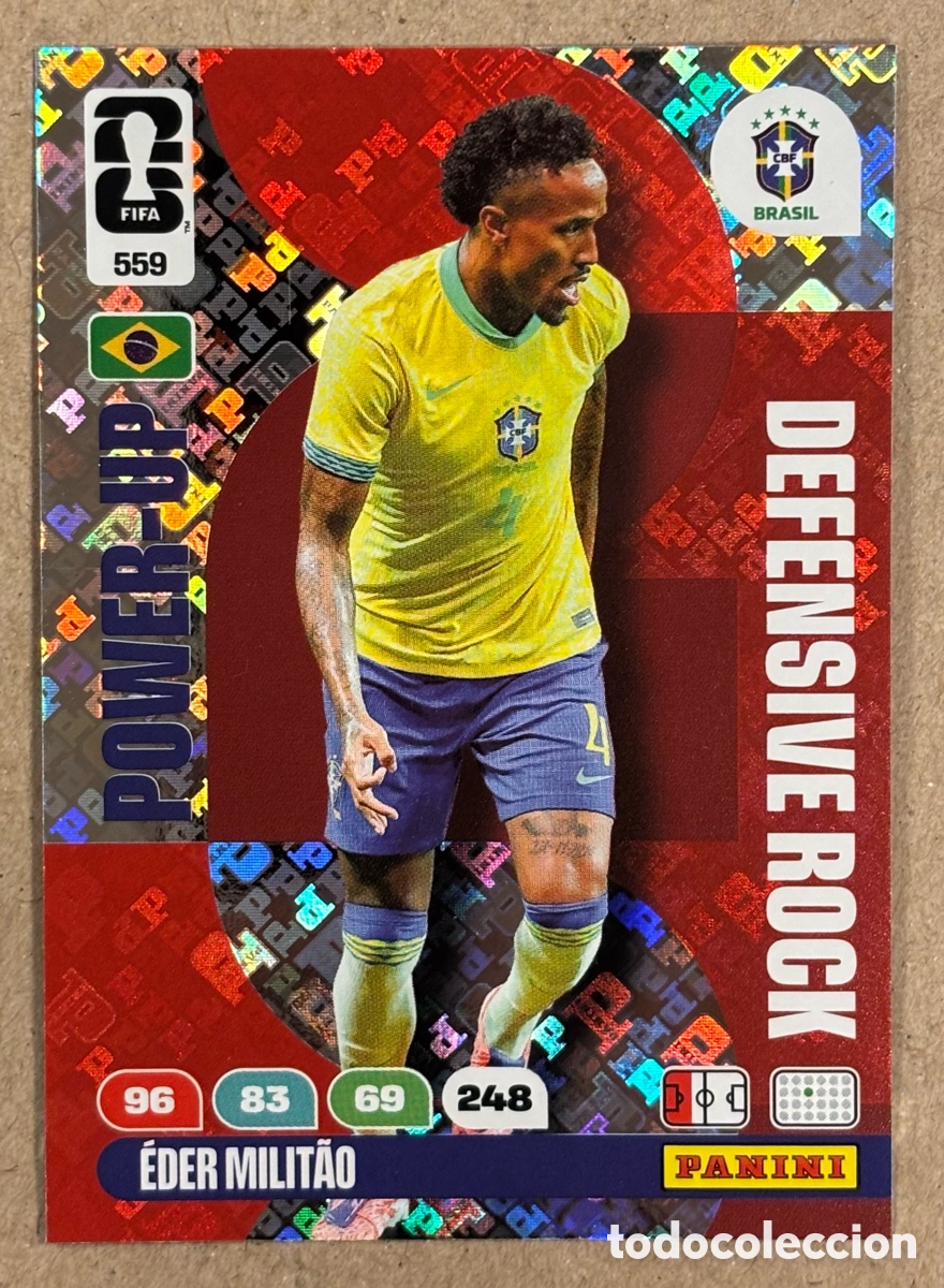 Cromos de F&uacute;tbol: EDER MILITAO (BRASIL). CARTA POWER-UP DEFENSE ROCK PANINI ADRENALYN XL FIFA WORLD CUP 2026. #559.