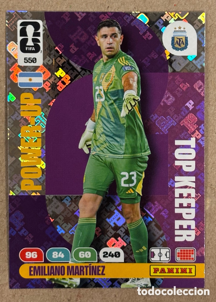 Cromos de F&uacute;tbol: EMILIANO MART&Iacute;NEZ (ARGENTINA). CARTA POWER-UP TOP KEEPER PANINI ADRENALYN XL FIFA WORLD CUP 2026.