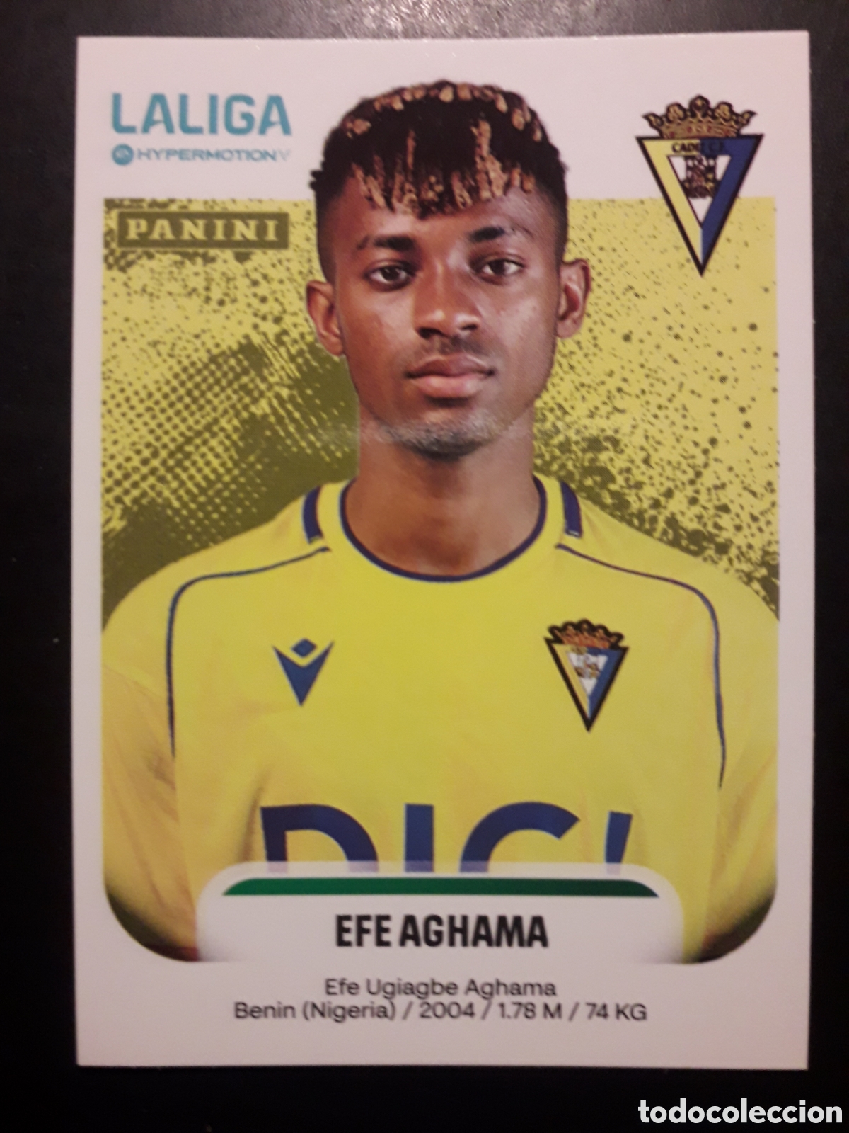 Cromos de F&uacute;tbol: EFE AGHAMA C&Aacute;DIZ N&deg; 93 B LALIGA HYPERMOTION 25 26 2025 2026 PANINI SIN PEGAR PEDIDO M&Iacute;NIMO 3&euro;.