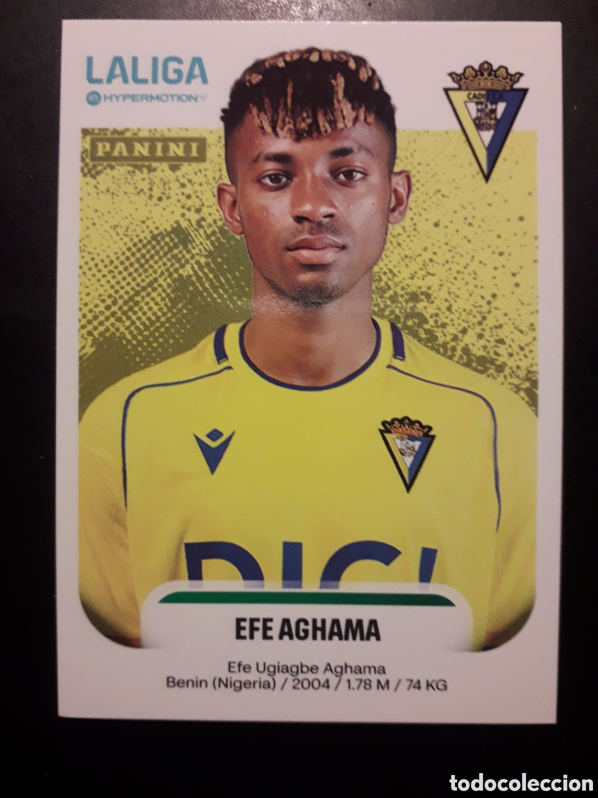 Cromos de F&uacute;tbol: EFE AGHAMA C&Aacute;DIZ N&deg; 93 B LALIGA HYPERMOTION 25 26 2025 2026 PANINI SIN PEGAR PEDIDO M&Iacute;NIMO 3&euro;