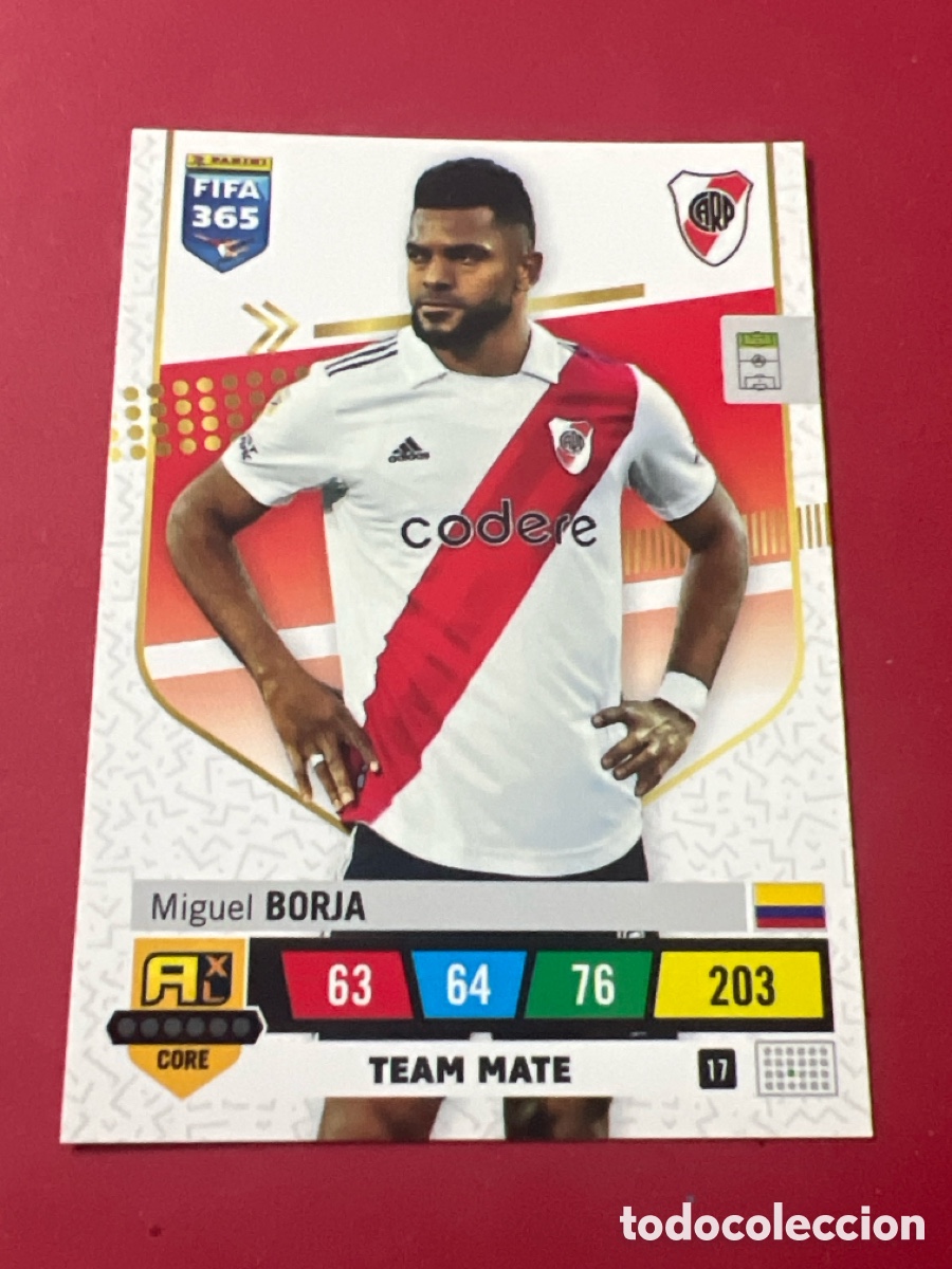 Cromos de F&uacute;tbol: C6957. 17 Miguel Borja, River Plate, Panini Adrenalyn XL Fifa 365 2022 2023 22 23