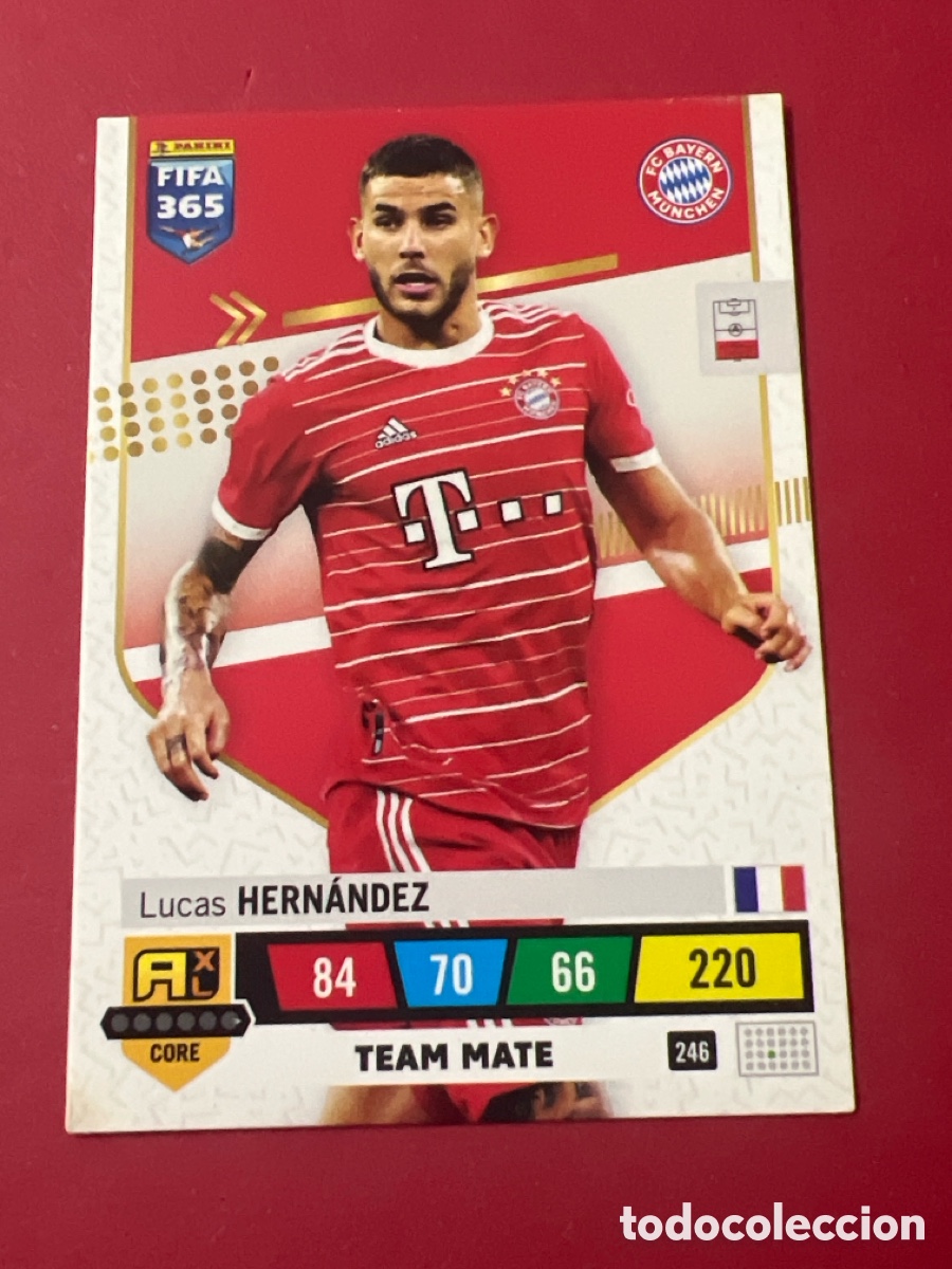 Cromos de F&uacute;tbol: C7005. 246 LUCAS HERNANDEZ BAYERN MUNICH ADRENALYN FIFA 365 CROMO 22 23 FUTBOL 2022 2023 LIGA