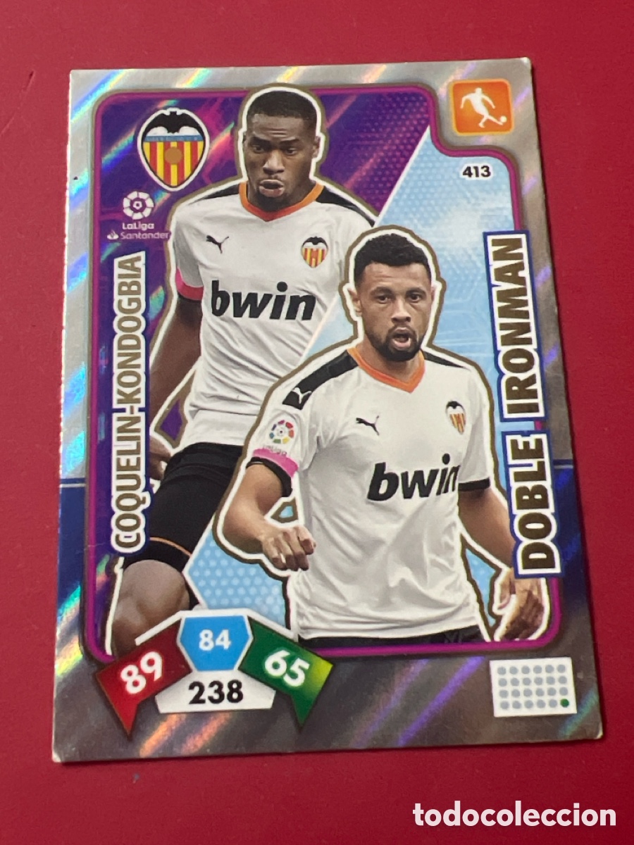 Cromos de F&uacute;tbol: C7085. 413 COQUELIN - KONDOGBIA VALENCIA CF DOBLE IRONMAN FICHA ALBUM ADRENALYN XL 2019 2020 19 20