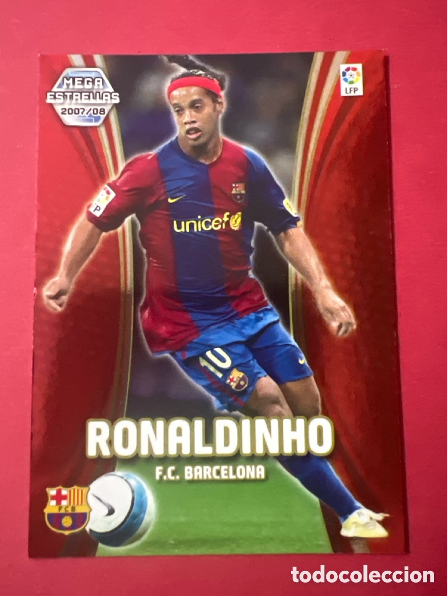 Football Stickers: C7100. 378 RONALDINHO MEGA ESTRELLAS F.C. BARCELONA CROMOS ALBUM LIGA MEGACRACKS 2007 2008 07 08