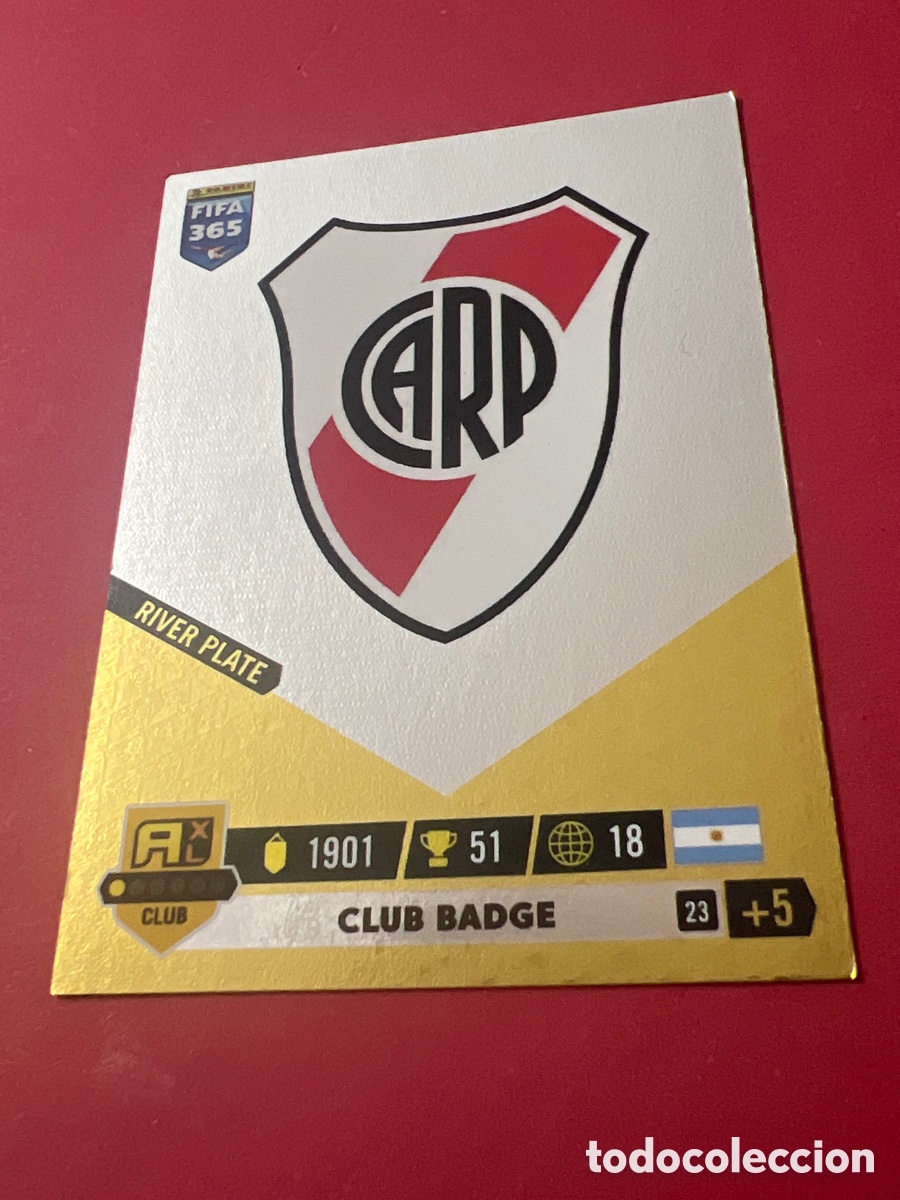 Cromos de F&uacute;tbol: C7129. FIFA 365 ADRENALYN 2022 2023 22 23 ALBUM PANINI LIGA N 23 RIVER PLATE CLUB BADGE ESCUDO LOGO