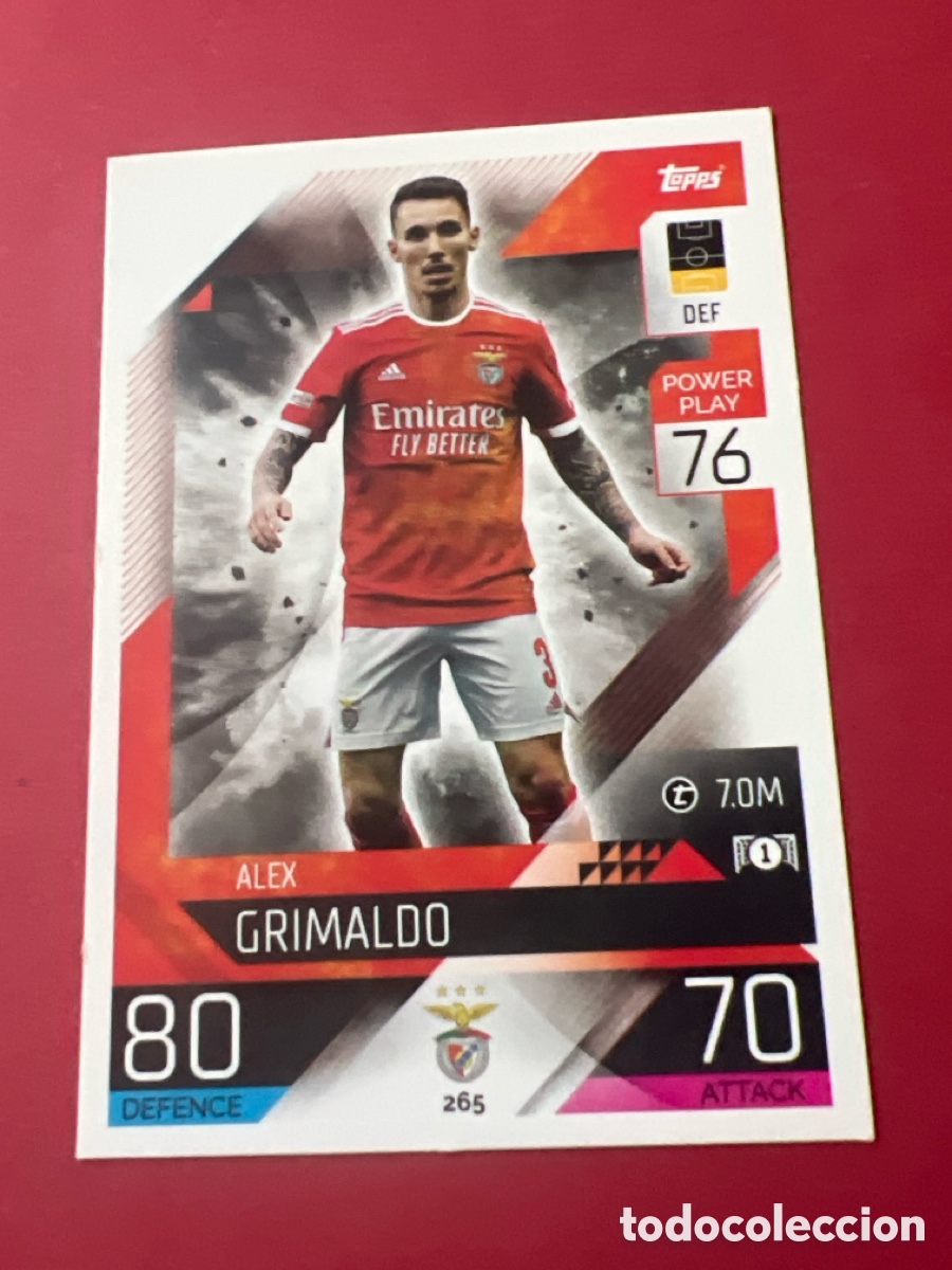 Cromos de F&uacute;tbol: C7131. CROMO TRADING CARD FUTBOL TOPPS MATCH ATTAX CARD GAME 2022 2023. 265 GRIMALDO BENFICA