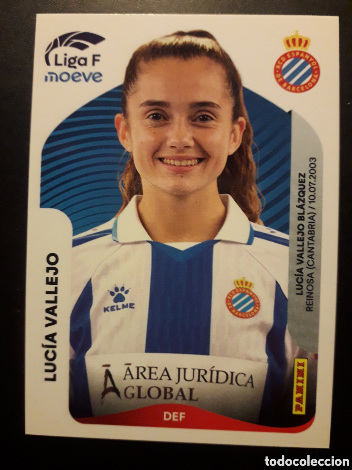 Cromos de F&uacute;tbol: LUC&Iacute;A VALLEJO RCD ESPA&Ntilde;OL/ESPANYOL N&deg; 189 LIGA F FEMENINA 2025 2026 25 26 PANINI PEDIDO M&Iacute;NIMO 3&euro;