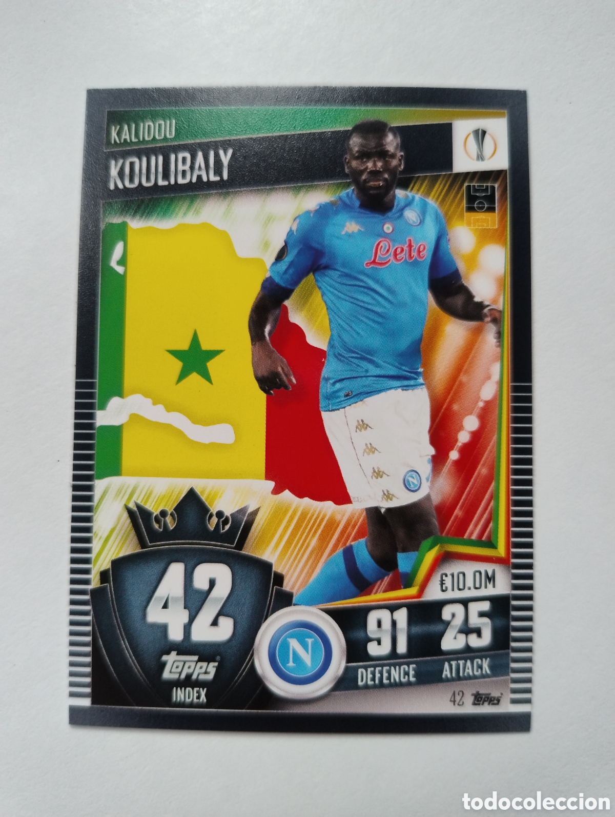 Cromos de F&uacute;tbol: 42 - Koulibaly - N&aacute;poles - Topps Match Attax 101 2020 - 2021
