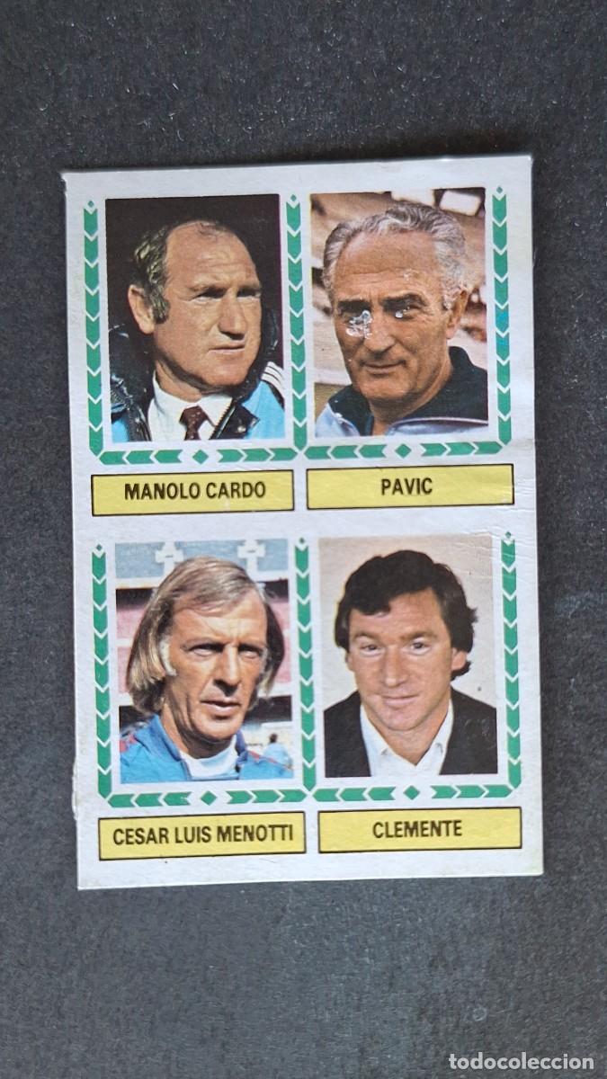 Cromos de F&uacute;tbol: L4 MANOLO CARDO - PAVIC - MENOTTI - CLEMENTE LIGA ESTE 1983 1984 83 84 DESPEGADO RECUPERADO