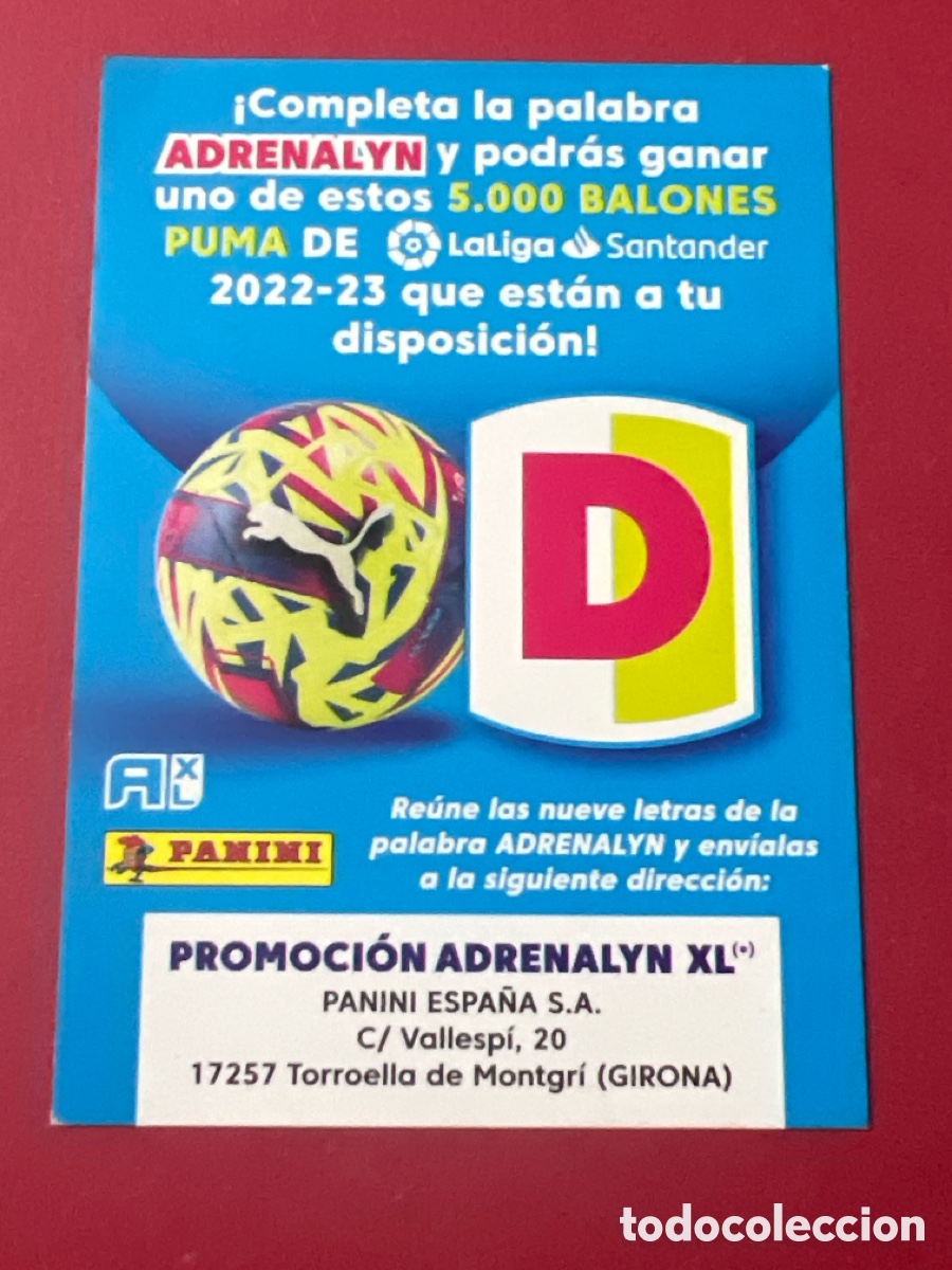 Figurine di Calcio: C7132. Letra D promoci&oacute;n bal&oacute;n Puma, Panini Adrenalyn XL 2022 2023 22 23