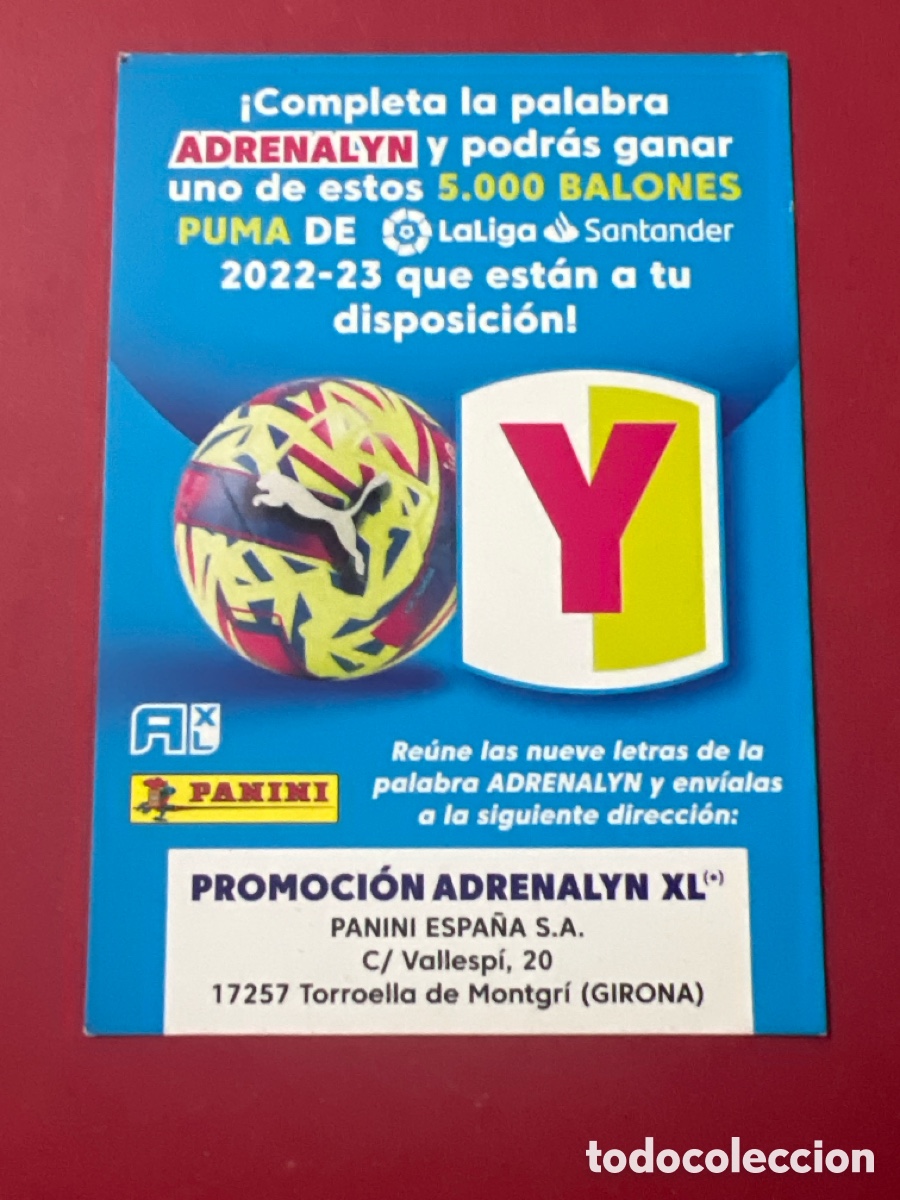 Cromos de F&uacute;tbol: C7152. Letra Y Promocion Adrenalyn 22 - 23 - Panini -2022 - 2023